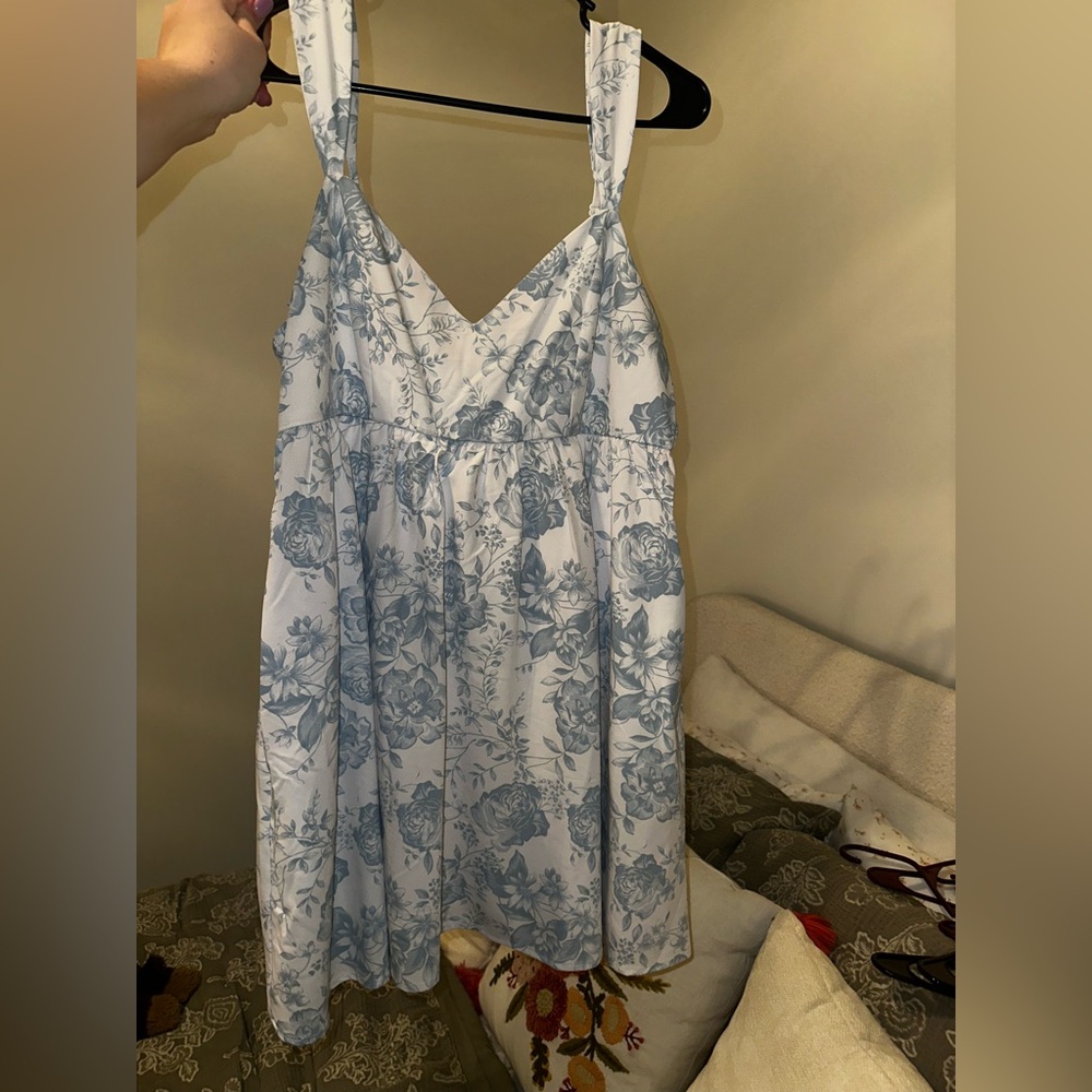 Floral Blue Mini Dress